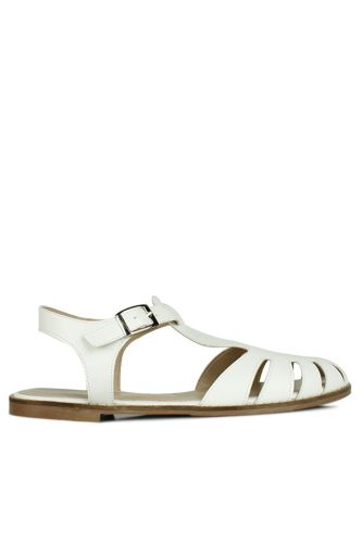 Fitbas 111118 468 Kadın Beyaz Büyük Numara Sandalet - Fitbas