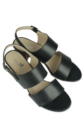 Fitbas 111142 014 Kadın Siyah Topuklu Büyük Numara Sandalet - Thumbnail