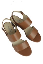 Fitbas 111142 162 Kadın Taba Topuklu Büyük Numara Sandalet - Thumbnail