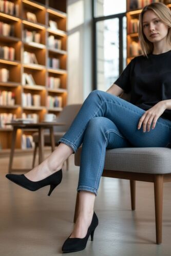 Fitbas 111203 008 Kadın Siyah Süet Günlük Büyük & Küçük Numara Ayakkabı - Fitbas