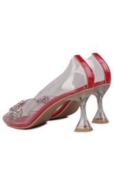 Fitbas 111206 520 Kadın Kırmızı Büyük & Küçük Numara Abiye Ayakkabı - Thumbnail