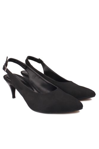 Fitbas - Fitbas 111215 008 Kadın Siyah Süet Büyük & Küçük Numara Stiletto (1)