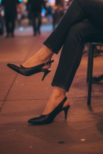 Fitbas 111215 014 Kadın Siyah Mat Büyük & Küçük Numara Stiletto - Fitbas