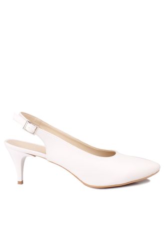 Fitbas 111215 468 Kadın Beyaz Mat Büyük & Küçük Numara Stiletto - Fitbas