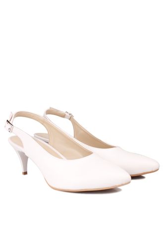 Fitbas - Fitbas 111215 468 Kadın Beyaz Mat Büyük & Küçük Numara Stiletto (1)