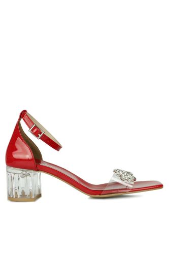 Fitbas 111273 521 Kadın Kırmızı Topuklu Büyük & Küçük Numara Sandalet - Fitbas