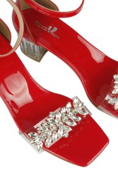Fitbas 111273 521 Kadın Kırmızı Topuklu Büyük & Küçük Numara Sandalet - Thumbnail