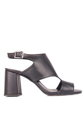 Fitbas 112300 014 Kadın Siyah Topuklu Büyük & Küçük Numara Yazlık Ayakkabı - Thumbnail