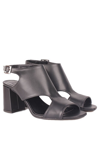 Fitbas - Fitbas 111300 014 Kadın Siyah Topuklu Büyük & Küçük Numara Yazlık Ayakkabı (1)
