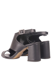Fitbas 111300 014 Kadın Siyah Topuklu Büyük & Küçük Numara Yazlık Ayakkabı - Thumbnail