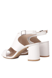 Fitbas 111300 468 Kadın Beyaz Topuklu Büyük & Küçük Numara Yazlık Ayakkabı - Thumbnail