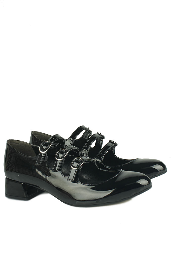 Fitbas 111350 020 Kadın Siyah Rugan Büyük & Küçük Numara Ayakkabı