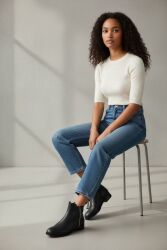 Fitbas 111404 014 Kadın Siyah Cilt Büyük & Küçük Numara Bot - 6