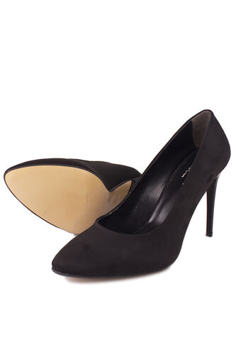 Fitbas - Fitbas 111500 008 Kadın Siyah Süet Büyük & Küçük Numara Stiletto (1)