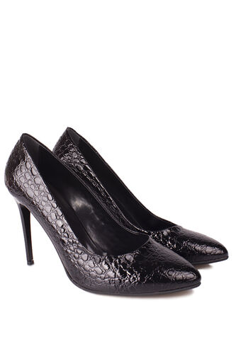 Fitbas - Fitbas 111500 024 Kadın Siyah Rugan Büyük & Küçük Numara Stiletto (1)