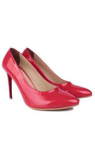 Fitbas - Fitbas 111500 559 Kadın Kırmızı Rugan Büyük & Küçük Numara Stiletto (1)