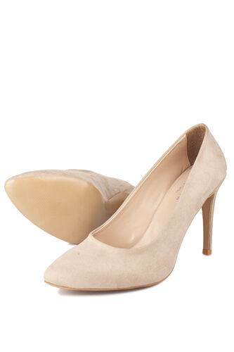 Fitbas - Fitbas 111501 327 Kadın Ten Süet Büyük & Küçük Numara Stiletto (1)