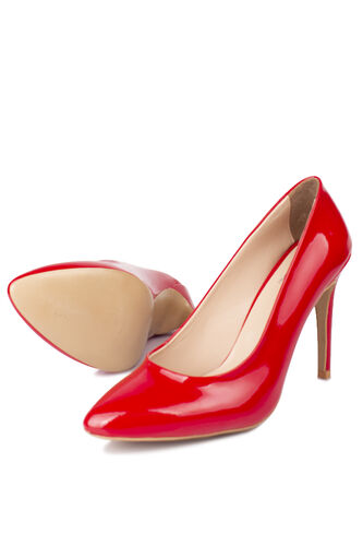 Fitbas - Fitbas 111501 559 Kadın Kırmızı Rugan Büyük & Küçük Numara Stiletto (1)