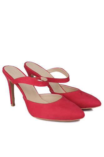 Fitbas - Fitbas 111503 527 Kadın Kırmızı Süet Büyük & Küçük Numara Stiletto (1)
