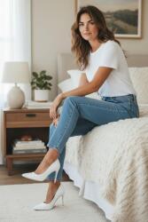 Fitbas 111505 468 Kadın Beyaz Cilt Stiletto Büyük & Küçük Numara Stiletto - 5