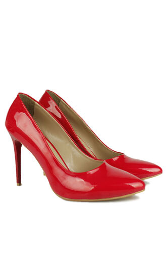 Fitbas 111505 559 Kadın Kırmızı Rugan Büyük & Küçük Numara Stiletto - Fitbas (1)
