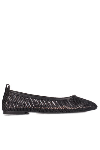 Fitbas 111010 001 Kadın Siyah File Büyük & Küçük Numara Babet - Fitbas