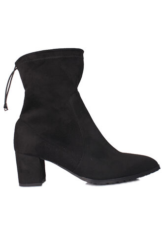 Fitbas 111730 008 Kadın Siyah Sivri Burun Streç Büyük Küçük Numara Bot - Fitbas