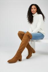 Fitbas 111731 167 Taba Süet Sivri Burun Streç Büyük Küçük Numara Çizme - 6