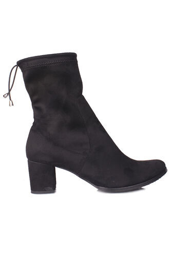 Fitbas 111740 008 Kadın Siyah Yuvarlak Burun Streç Büyük Küçük Numara Bot - Fitbas