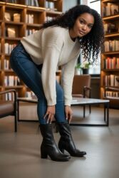 Fitbas 111740 014 Kadın Siyah Küt Burun Streç Büyük Küçük Numara Bot - 4