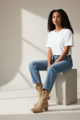 Fitbas 111740 327 Kadın Ten Küt Burun Streç Büyük Küçük Numara Bot - Fitbas