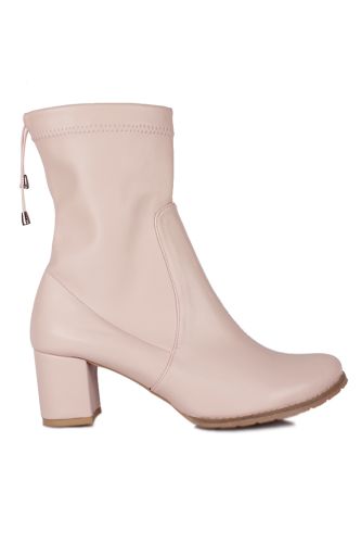 Fitbas 111740 719 Kadın Pudra Yuvarlak Burun Streç Büyük Küçük Numara Bot - Fitbas