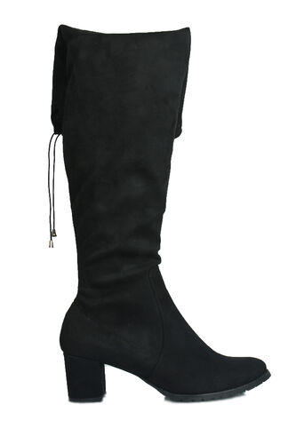 Fitbas 111741 008 Kadın Siyah Küt Burun Streç Büyük Küçük Numara Çizme - Fitbas (1)