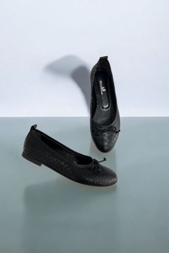 Fitbas 111803 025 Kadın Siyah Deri Büyük & Küçük Numara Babet - Fitbas (1)