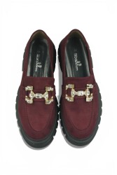 Fitbas 111975 627 Kadın Bordo Süet Büyük & Küçük Numara Ayakkabı - 4