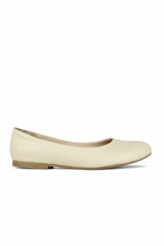 Fitbas 112004 319 Kadın Ten Matt Deri Büyük Numara Babet - Fitbas