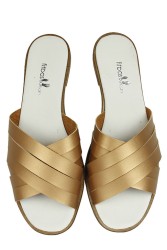 Fitbas 112110 721 Kadın Gold Büyük Numara Sandalet - 1