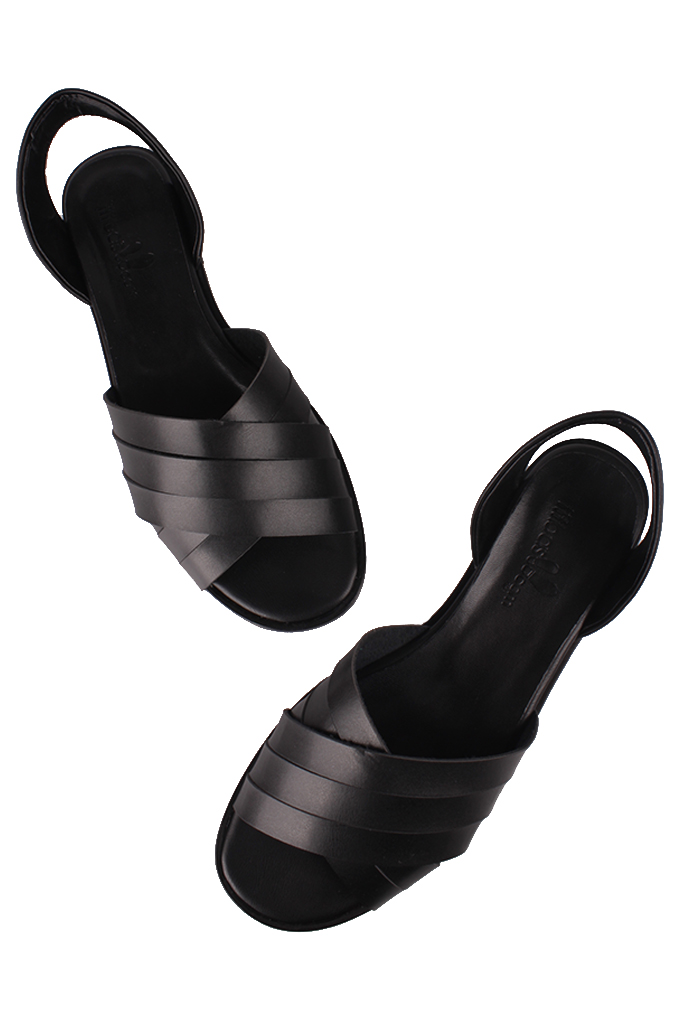 Fitbas 112111 014 Kadın Siyah Büyük Numara Sandalet