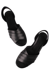 Fitbas 112111 014 Kadın Siyah Büyük Numara Sandalet - Thumbnail