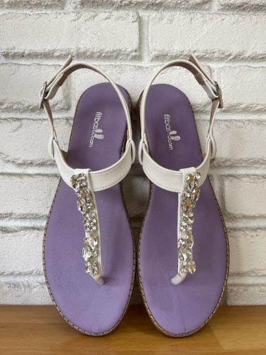 Fitbas 112114 468 Kadın Lila Beyaz Küçük & Büyük Numara Sandalet