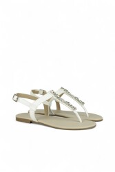 Fitbas 112116 468 Kadın Beyaz Ten Büyük Numara Sandalet - 1