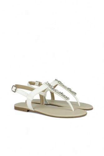 Fitbas 112116 468 Kadın Beyaz Ten Büyük Numara Sandalet - Fitbas