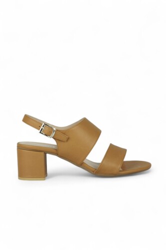 Fitbas 112142 162 Kadın Taba Topuklu Büyük Numara Sandalet - Fitbas (1)