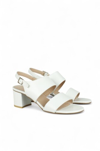 Fitbas 112142 468 Kadın Beyaz Topuklu Büyük Numara Sandalet - Fitbas (1)