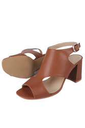 Fitbas 112300 167 Kadın Taba Topuklu Büyük & Küçük Numara Yazlık Ayakkabı - Thumbnail