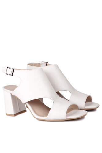 Fitbas 112300 468 Kadın Beyaz Topuklu Büyük & Küçük Numara Yazlık Ayakkabı - Fitbas (1)