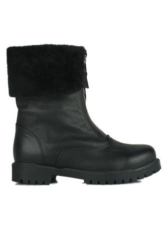 Fitbas 112407 013 Kadın Siyah Kürklü Büyük Numara Bot - Fitbas