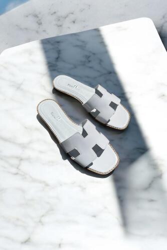 Fitbas 112608 460 Kadın Beyaz Büyük Numara Terlik - Fitbas