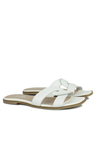 Fitbas 112621 468 Kadın Beyaz Büyük Numara Terlik - Fitbas (1)