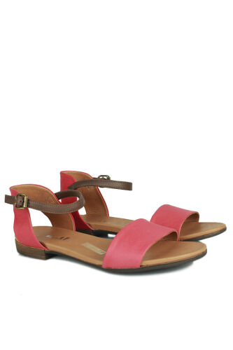 Fitbas 112675 525 Kadın Kırmızı Deri Büyük & Küçük Numara Sandalet - Fitbas (1)